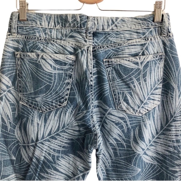 Current Elliott Stiletto Skinny Raw Hem Leaf Print 28 - Picture 8 of 11